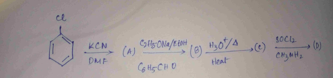 Question image for Please help in this question to find the compunds
